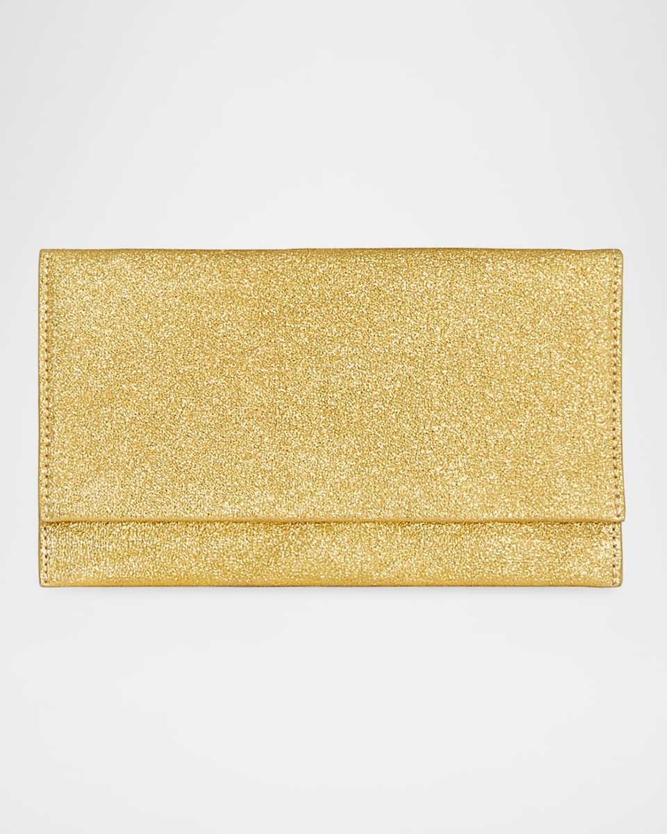 Metallic Glitter Flap Clutch Wallet